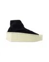 Y-3 Round-toe Platform Sneakers In Black