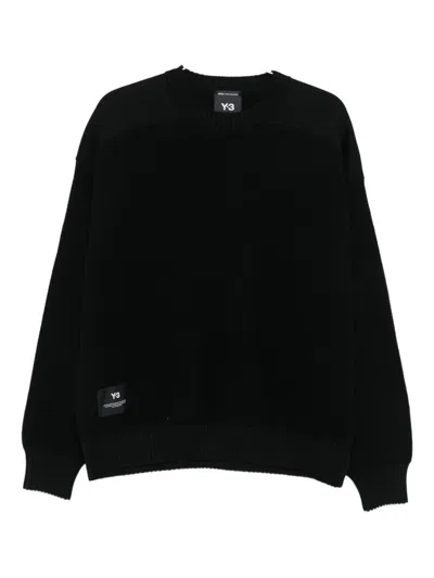Y-3 Ribbed Crew-neck Sweater In Black
