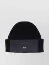 Y-3 Ribbed Knit Beanie Cap With Zip Detail