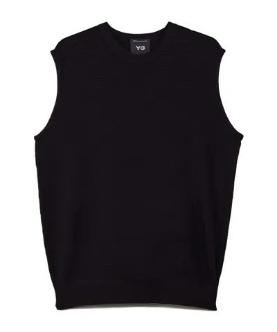 Y-3 Round-neck Knitted Vest In Black