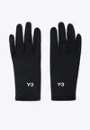 Y-3 Running Gloves With Raised-logo In Black