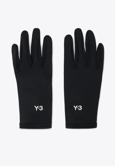 Y-3 RUNNING GLOVES WITH RAISED-LOGO