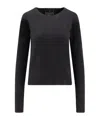 Y-3 W Run Ls Techical Fabric T-shirt In Black
