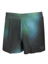 Y-3 Green Allover Print Running Shorts
