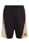Y-3 Rust Dye Shorts In Black/ Multi Color Camo