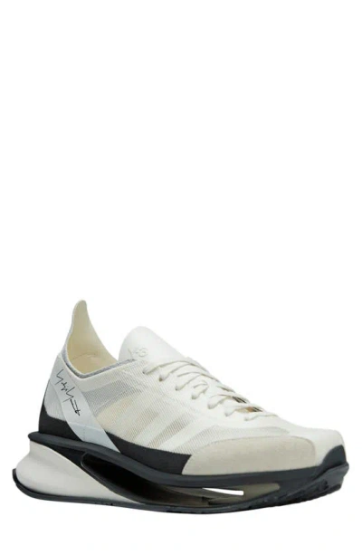 Y-3 S-gendo Run Running Shoe In Off White/ Cream White/ Black