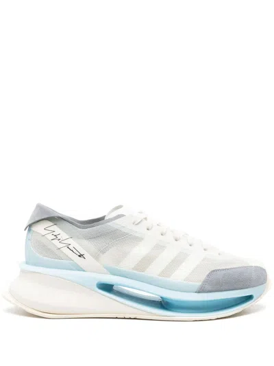 Y-3 Gendo Run Mesh Suede Leather Sneakers In White