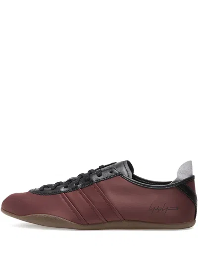 Y-3 Satin-paneled Lace-up Trainers In Red