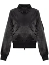 Y-3 Satin Zip-up Bomber Jacket In Black