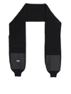 Y-3 Adidas Y 3 Black Wool And Nylon Scarf With Sleeves