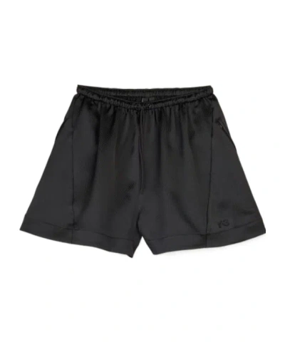 Y-3 Seersucker-texture Track Shorts In Black