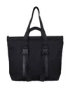 Y-3 Spacious Tote Bag With Leather Straps And Embossed Logo In Black
