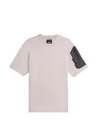 Y-3 Short-sleeve Crewneck T-shirt In Gray