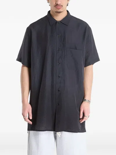 Y-3 Short-sleeved Long Shirt In Black