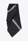 Y-3 Signature-stripes Customizable Maxi Skirt In Black