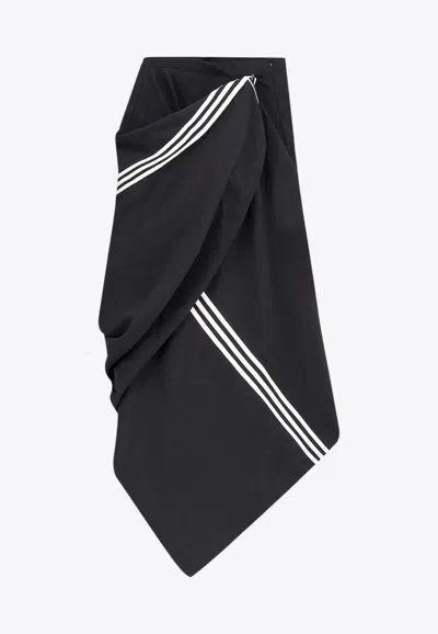 Y-3 Signature-stripes Customizable Maxi Skirt In Black