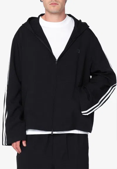 Y-3 Signature Stripes Zip-up Jacket In Black
