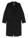 Y-3 Single-breasted Coat In Black