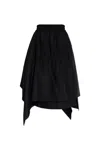 Y-3 Asymmetrical Midi Skirt In Twill In Black