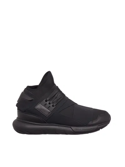 Y-3 Sleek Black Leather Sneakers For Men