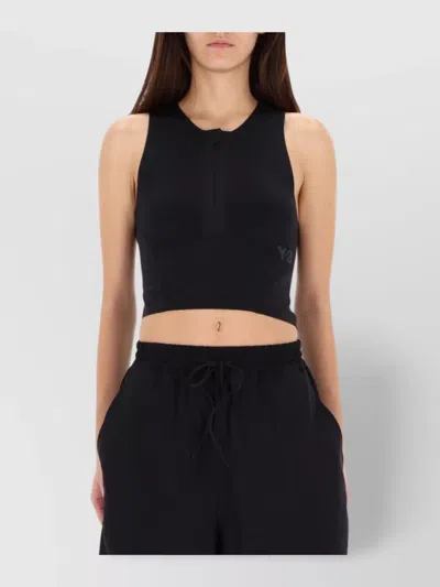 Y-3 SLEEVELESS CROPPED RACERBACK TOP ZIPPER