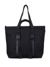 Y-3 Spacious Tote Bag With Leather Straps And Embossed Logo In Black
