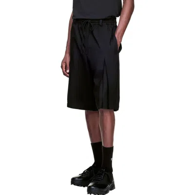 Y-3 Sport Uniform Pleated Oversize Shorts In Black