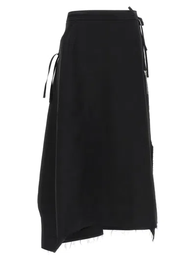 Y-3 Sport Uniform Raw Cut 3-stripes Skirt In Black