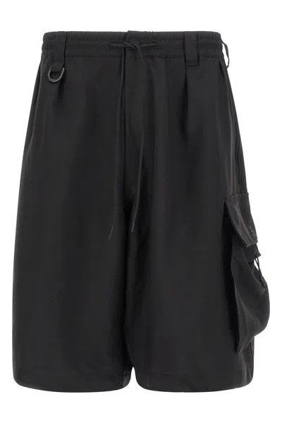 Y-3 Sport Uniform Cargo Shorts Belt Loops Pockets In Black