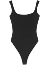 Entire Studios High-cut Leg Scoop Back Sleeveless Bodysuit In Black