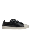 Y-3 Black Stan Smith Hook-and-loop Sneakers In Black