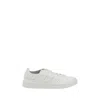 Y-3 White Leather Sneakers With Rounded Toe And Lace-up Closure In White