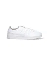 Y-3 White Leather Sneakers With Rounded Toe And Lace-up Closure