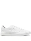 Y-3 White Leather Sneakers With Rounded Toe And Lace-up Closure