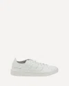 Y-3 White Leather Sneakers With Rounded Toe And Lace-up Closure