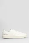Y-3 White Leather Sneakers With Rounded Toe And Lace-up Closure In White