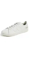 Y-3 White Leather Sneakers With Rounded Toe And Lace-up Closure
