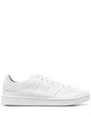 Y-3 White Leather Sneakers With Rounded Toe And Lace-up Closure In White