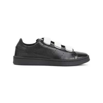 Y-3 STAN SMITH VELCRO BLACK LEATHER SNEAKERS