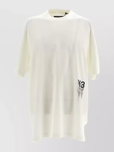 Y-3 Straight Hem T-shirt With Crew Neck In White