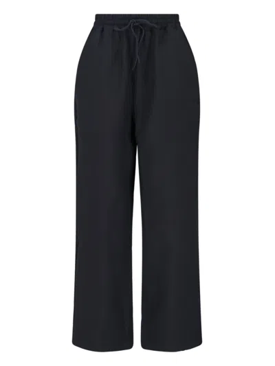 Y-3 STRAIGHT LEG PANTS WITH ELASTIC WAIST AND DRAWSTRING CLOSURE