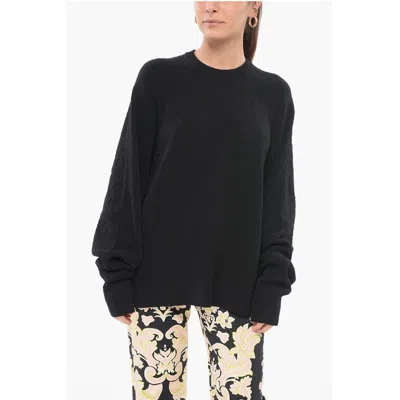 Y-3 Stretch Cotton Oversized Sweater With Crew Neck In Black
