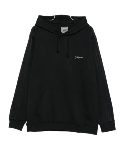 Y-3 Stripe-detail Hoodie In Black