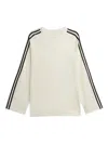Y-3 Stripe-detail Long-sleeve T-shirt In Gray