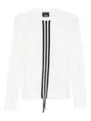 Y-3 Three-stripes Long-sleeved T-shirt In White