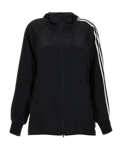 Y-3 3-stripes Satin Jacket In Black