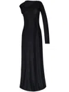 Y-3 Stripe-detailing One-shoulder Maxi Dress In Black