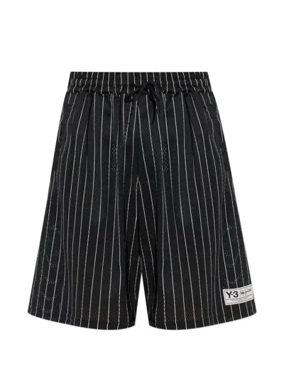 Y-3 Striped Drawstring Shorts In Black