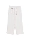 Y-3 Striped Drawstring Trousers In White