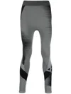 Y-3 Striped Performance Tights In Schwarz